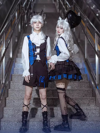 ゴシックロリータウィッグロングトゥースルドシルバーロリータアクセサリー