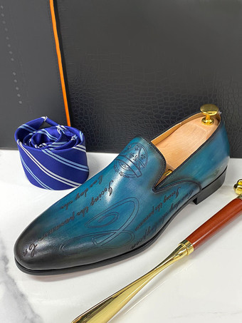 メンズ スリッポン ローファー 牛革 ローファー 文字プリント ペニーシューズ 結婚式やプロムに最適