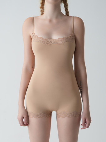 肌色キャミソール ボディスーツ ランジェリー シェイプウェア ブラック レース