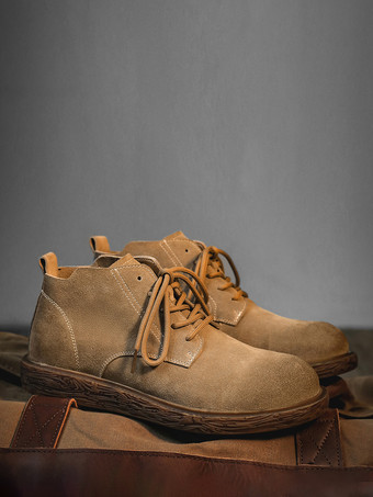 メンズ ワークブーツ クラシック コーヒーブラウン レースアップ デビーシューズ
