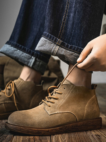 メンズ ワークブーツ クラシック コーヒーブラウン レースアップ デビーシューズ