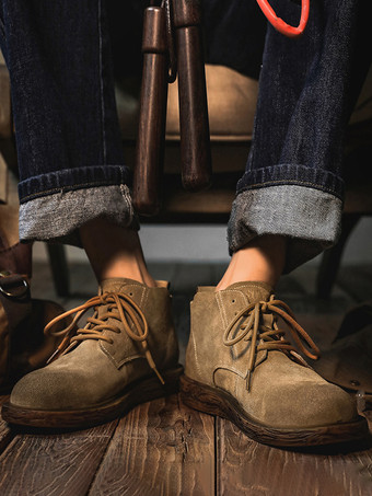 メンズ ワークブーツ クラシック コーヒーブラウン レースアップ デビーシューズ