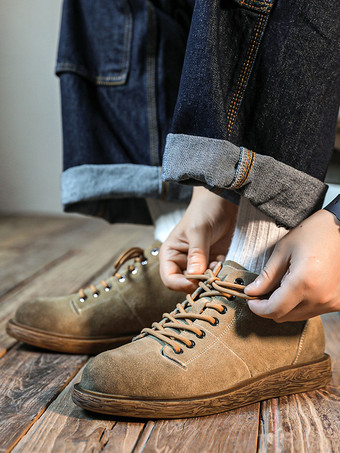 メンズシューズ ワークブーツ クラシック コーヒーブラウン レースアップ デビーシューズ