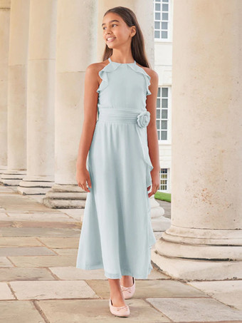 ウェディング フラワーガールドレス 特別な日のドレス ピンク ノースリーブ フリル