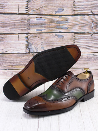 男性用ドレスシューズ 英国製オックスフォード ラウンドトゥ レースアップ 牛革 プロム ウェディングシューズ