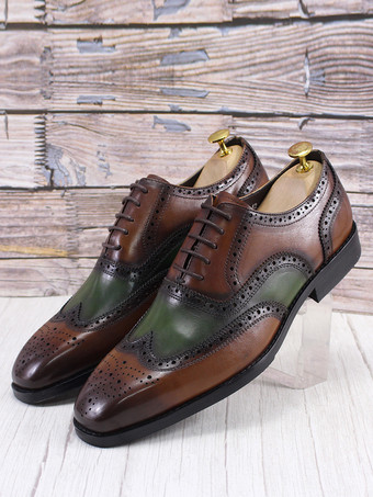 男性用ドレスシューズ 英国製オックスフォード ラウンドトゥ レースアップ 牛革 プロム ウェディングシューズ