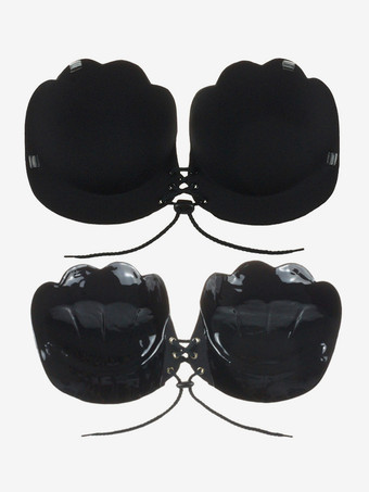 女性用ドローストリングニプレス 見えないストラップレスブラ