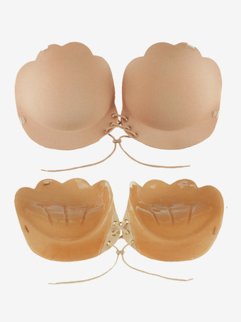 女性用ドローストリングニプレス 見えないストラップレスブラ