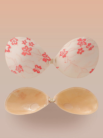 blanco Sujetador push up con cierre frontal y encaje con estampado floral para mujer