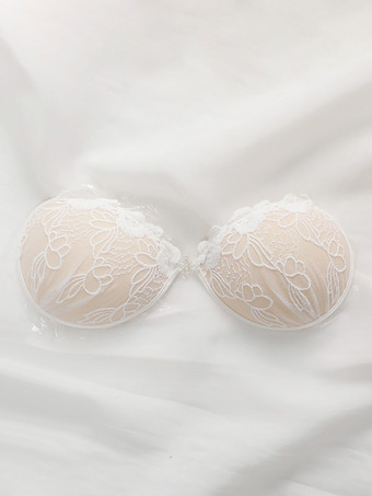 女性用ニプレス バックレス ストラップレス ブラ プッシュアップ 花柄 レース