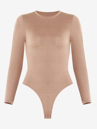 ランジェリー シェイプウェア ヌード 1ピース 長袖 ジュエルネック ボディスーツ