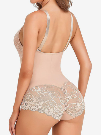 ランジェリー シェイプウェア ブラック 1ピース ノースリーブ バックレス Vネック レース