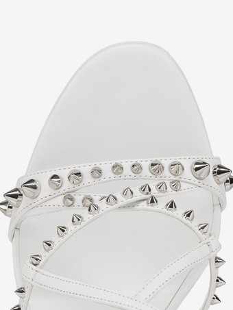 ハイヒールサンダル スタッド オープントゥ ストラップ パーティーシューズ レディース