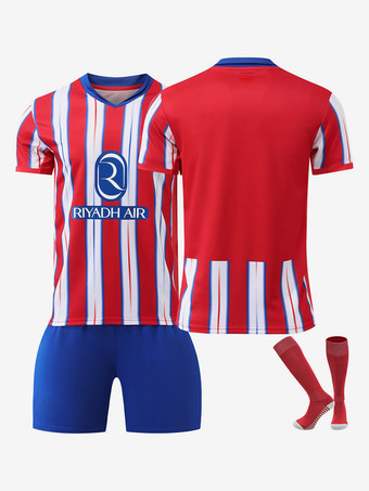 Maillot de Football Club Flocage Personnalisé 24/25 Domicile Homme Adulte Enfant 3 Pièces Rouge Bleu