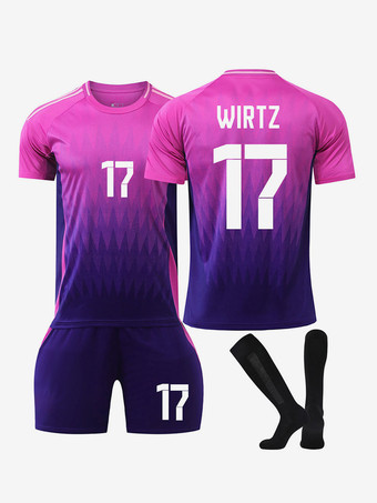 Viola Maglia da trasferta in 3 pezzi della squadra tedesca n. 17 WIRTZ 2026 del campionato europeo di calcio