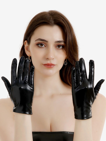 女性用デイリーカジュアルホワイトレザーグローブ