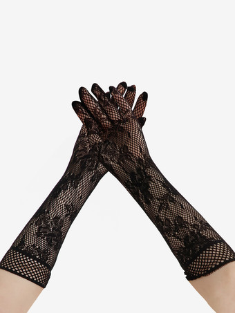 ロングチュールグローブ 伸縮性のあるレース ウェディング イブニング パーティー