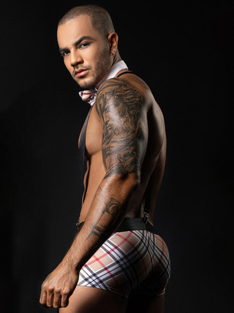 メンズ セクシー コスチューム ハロウィン パンツ クラバット メガネ ショルダーストラップ ナイトクラブウェア