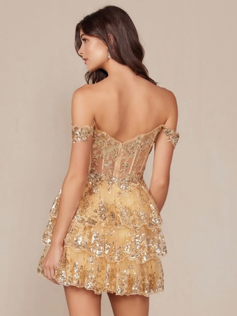 ホームカミングドレス ショート ショート スウィートハートネック カットアウト レース