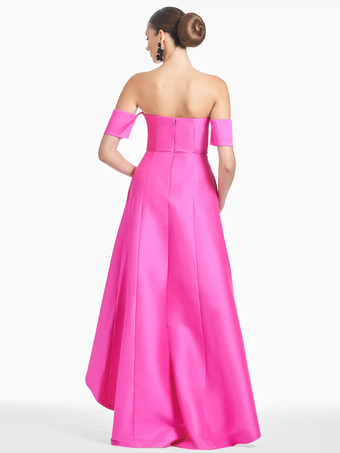 ブライダルマザードレス デザインネックライン 半袖 Aライン プリーツ フロアレングス ゲストドレス 結婚式用