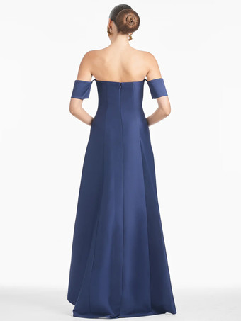 ブライダルマザードレス デザインネックライン 半袖 Aライン プリーツ フロアレングス ゲストドレス 結婚式用