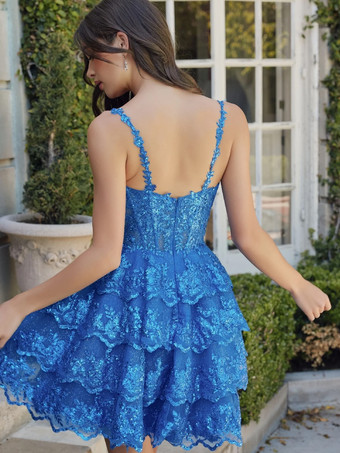 ホームカミングドレス付き ショート丈 ネックラインにスパンコール