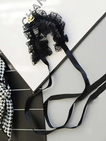 レディース デイリーカジュアル ブラック レース カラー チョーカー ネックレス