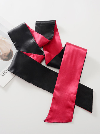 女性用レッドマットサテンアイマスクシルクサテン目隠し