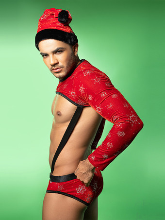 長袖メンズセクシーコスチューム帽子パンツトップナイトクラブウェア