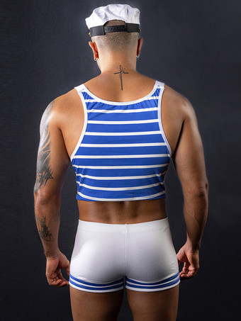 メンズ セクシー コスチューム ハロウィン 帽子 パンツ トップ ネイビー ユニフォーム セーラー ナイトクラブウェア