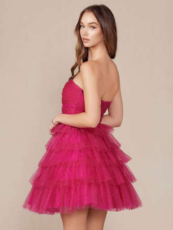 ホームカミングドレス付き ショート丈 ネックラインカットアウトチュール
