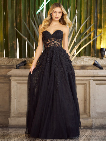 魅力的なホームカミングドレス フロアレングス ボールガウン スウィートハートネック レース