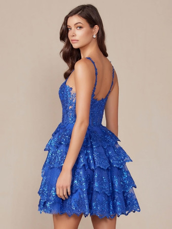 ホームカミングドレス付き ショート丈 ネックラインにスパンコール