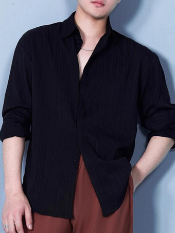 ブラック ラテンダンスドレス ホワイト メンズ エレガント ライクラ スパンデックス トップ ダンス コスチューム