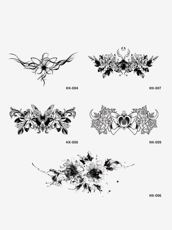 Pegatina de tatuaje de ramillete sexy para clavícula pecho y hierbas semipermanente