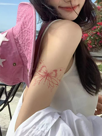 Adesivi per tatuaggi colorati con farfalle e fuochi d'artificio impermeabili per petto spalle braccia dolci e fantastici