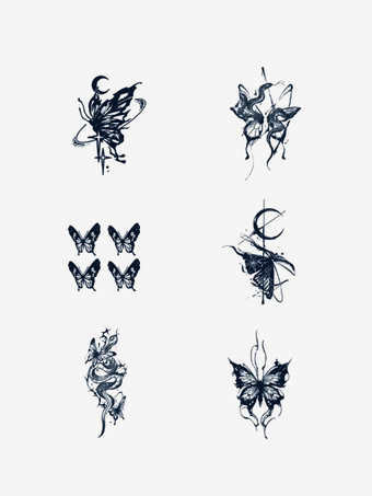 Butterfly Herbal Tattoo Stickers Finger Forearm Ankle Chest Shoulder Juice Tattoo Stickers