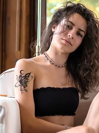 Dark NavyButterfly Herbal Tattoo Stickers Finger Forearm Ankle Chest Shoulder Juice Tattoo Stickers