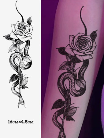 ハーブタトゥーステッカーパターン ビアンフアローズ ヘビ腕脚タトゥーステッカー