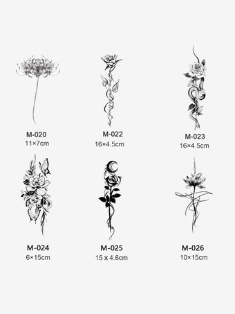 ハーブタトゥーステッカーパターン ビアンフアローズ ヘビ腕脚タトゥーステッカー