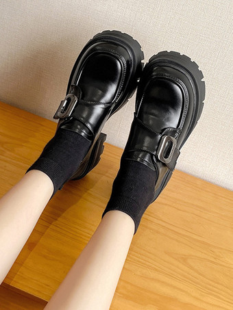 レディース PUレザーローファー