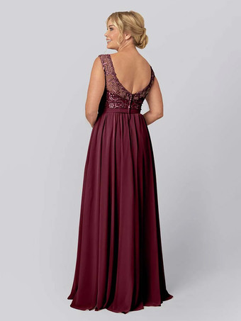 花嫁の母親のためのパーティードレス イリュージョンネックライン ノースリーブ ボールガウン カットアウト ウェディングゲストドレス