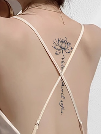 英語の花の美しい背中のタトゥーステッカーハーブジュース半永久