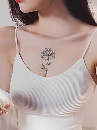 英語の花の美しい背中のタトゥーステッカーハーブジュース半永久