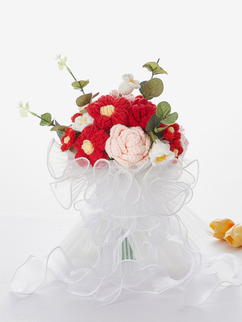 Red+WhiteFlowers For Wedding Fabulous Wired Shape Poly/Cotton Blend