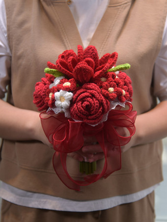 Fleurs de mariage Jolie forme filaire en mélange poly/coton