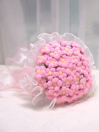 Flores para boda hermosa mezcla de poliéster y algodón forma con alambre