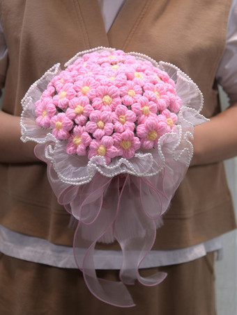 Flores para boda hermosa mezcla de poliéster y algodón forma con alambre