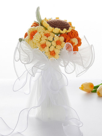 OrangeWedding Flowers Pretty Poly/Cotton Blend Wired Shape