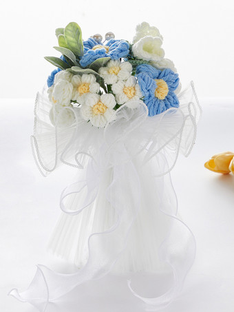 Light Sky BlueWedding Flowers Pretty Poly/Cotton Blend Wired Shape